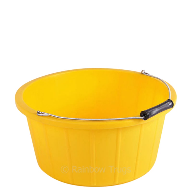 Coloured Shallow Feed Bucket - YELLOW